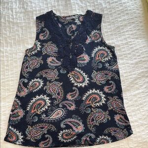 Loveappella Blue and Pink Blouse with Paisley Design